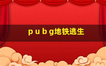 p u b g地铁逃生